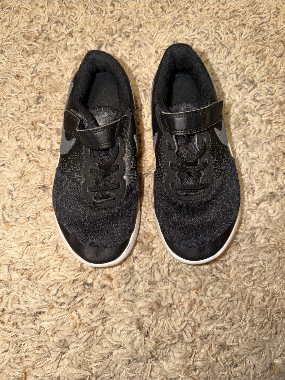 Nike Kids Black and White Hook-and-Loop Sneakers
